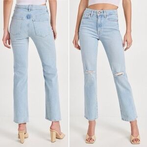 AYR The Sugar Light Wash Distressed Denim Ankle Jeans Size 25 Short